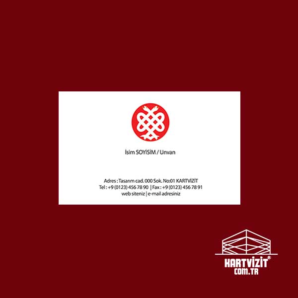 Bordo Beyaz Minimalist Doktor Kartvizit