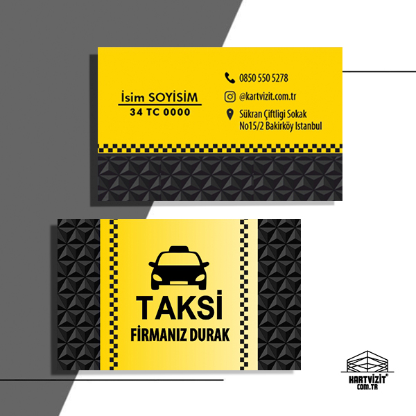 Sarı Siyah Taksi Durak Kartviziti