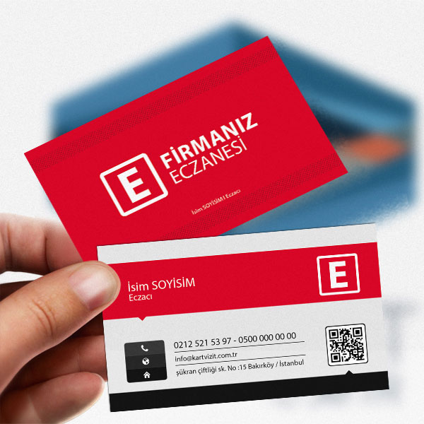 Kırmızı Eczane Kartvizit
