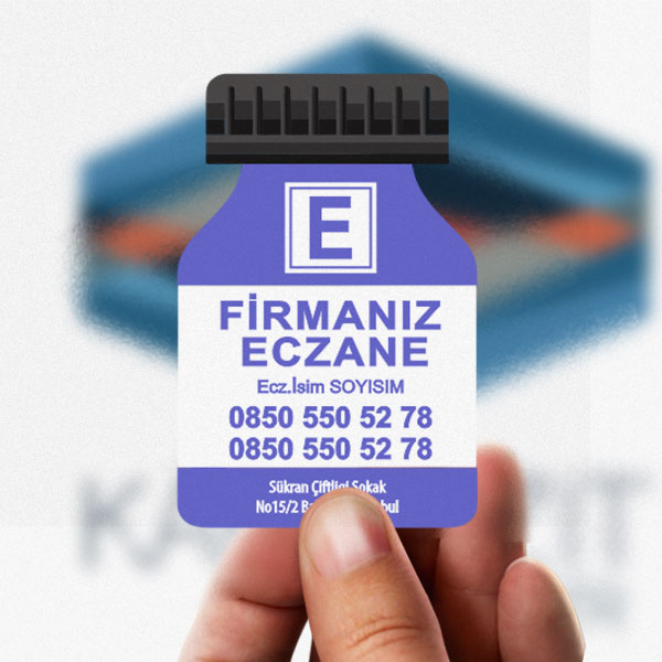 Eczane Magnet  İlaç Şişesi Lila Renkli Özel Kesim
