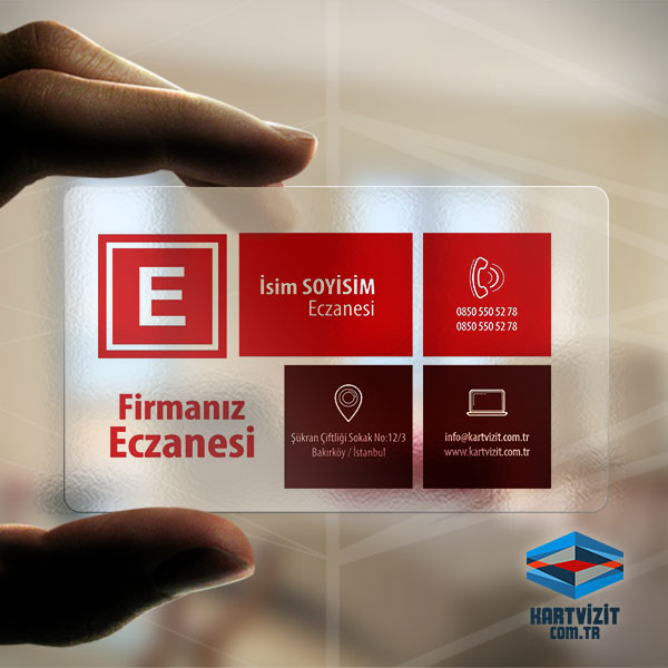 Eczane Kartvizit Şeffaf Kareler