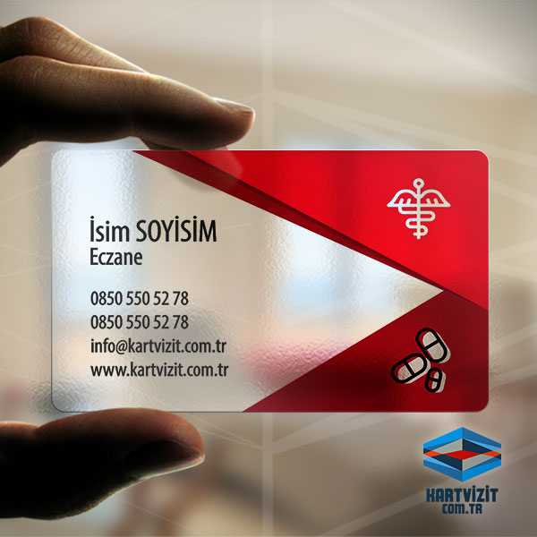 Şeffaf Eczane Kartvizit Çapraz