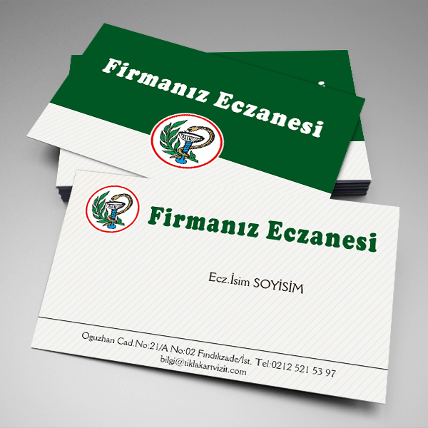 Eczane Kartvizit Yeşil Beyaz
