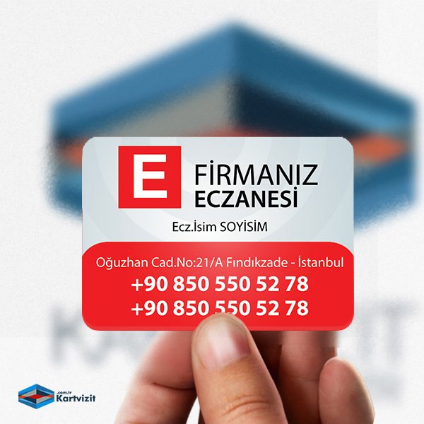 Eczane Magnet Gri Kırmızı