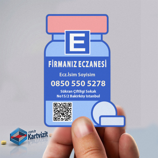İlaç Şişesi Formunda QR Kodlu Eczane Magnet