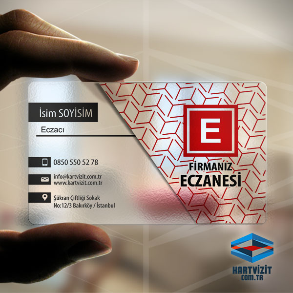 Eczane Kartvizit Şeffaf premium