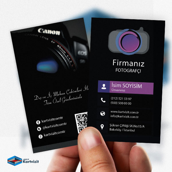Lüks Mat Siyah Fotoğraf Kartvizit