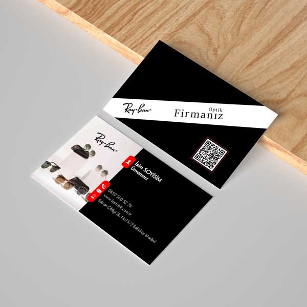 Siyah Zeminli Gözlükçü Kartvizit