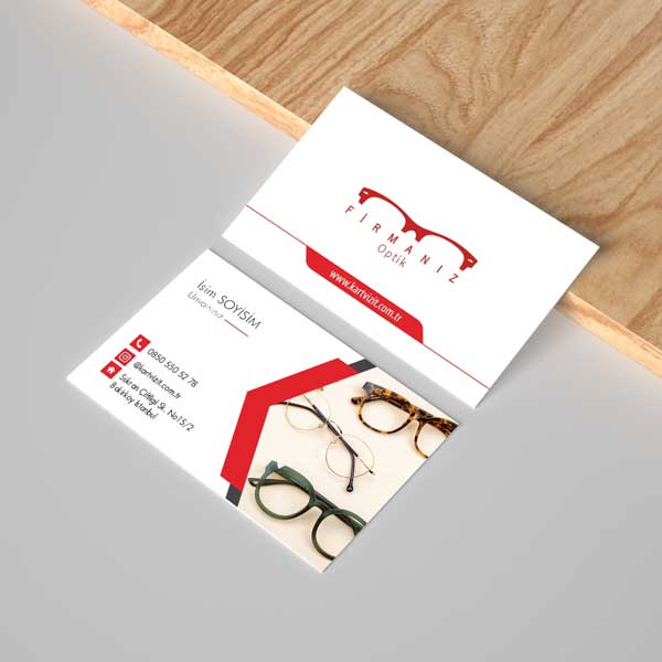 Kırmızı Optik Kartvizit