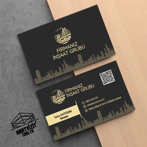 Lüks İnşaat Firmaları İçin Gold Detaylı Kartvizit