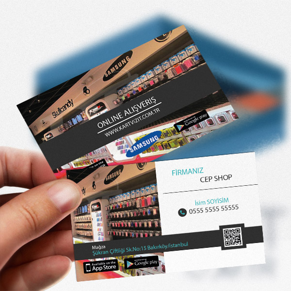 Şık Teknik Servis Siyah Kartvizit Modeli