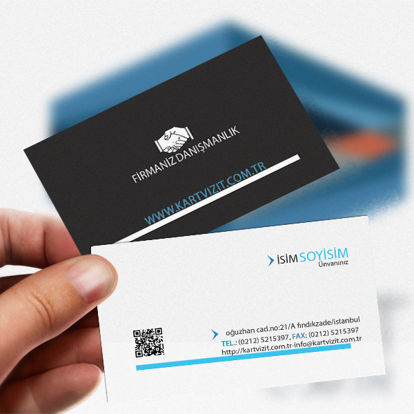 Dijital QR Kod Kurumsal Kimlik Kartvizit Modeli
