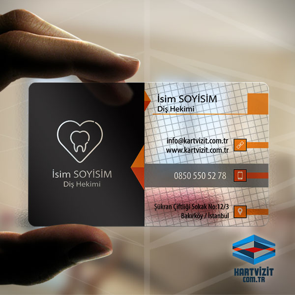 Şeffaf Kartvizit Diş Hekimi Love