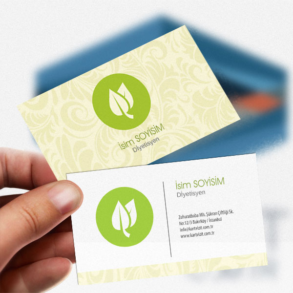 Yeşil Beyaz Diyetisyen Kartvizit