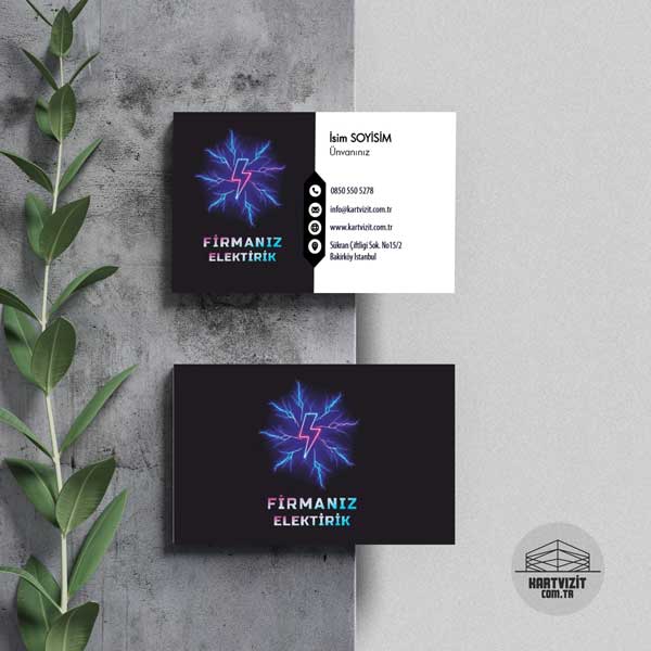 Yıldırım Temalı Elektrik Kartvizit Tasarımları