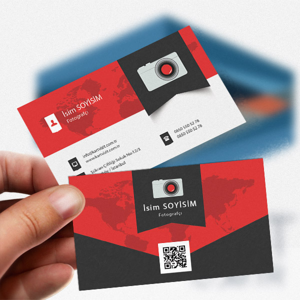 Kamera Logolu Fotoğrafçılık Kartvizit Modeli