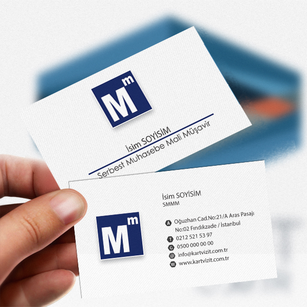  Muhasebeci Kartvizit Mavi Gri 