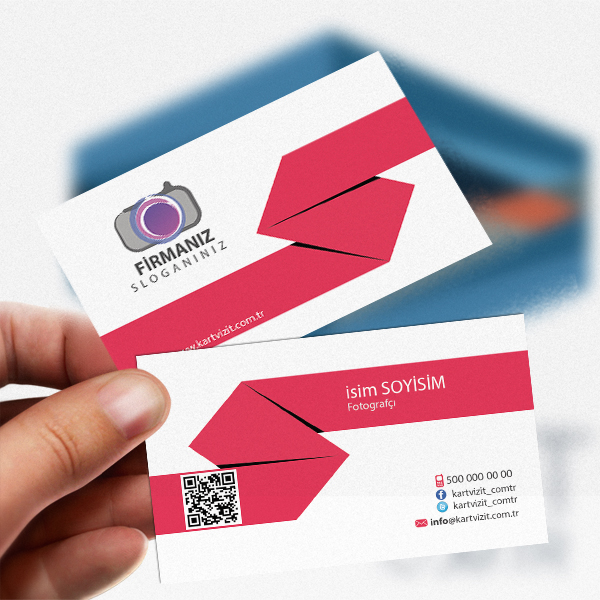 Mor Beyaz Kurumsal Fotoğrafçı Kartviziti