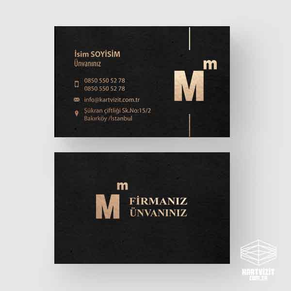 Müşavir Kartvizit Siyah Altın Yaldızlı