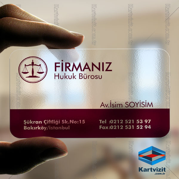 Şeffaf Avukat Kartvizit Bordo Hukuk