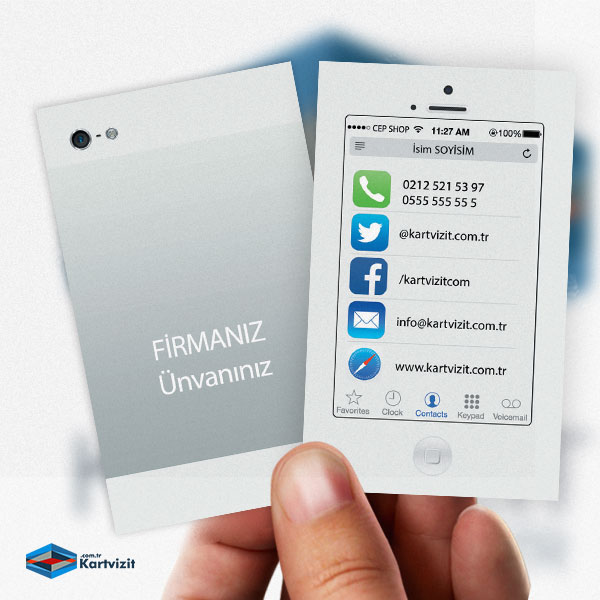 Profesyonel Gri Tasarımlı Cep Telefonu Teknik Servis Kartvizit