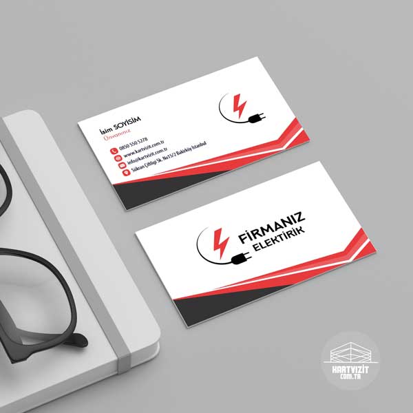 Kırmızı Siyah Elektrikçi Kartvizit