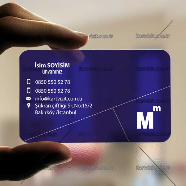 Şeffaf Kartvizit Koyu Lacivert Muhasebe Kurumsal