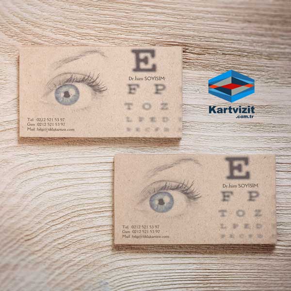 Kraft Kartvizit Göz Hekim Siyah Renkli