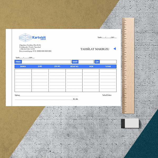 Kurumsal Tahsilat Makbuzu Mavi