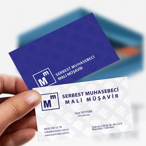 SMMM Kartvizit Modelleri Lacivert ve Beyaz