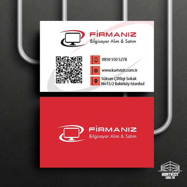 Siyah Turuncu Laptop Kartviziti