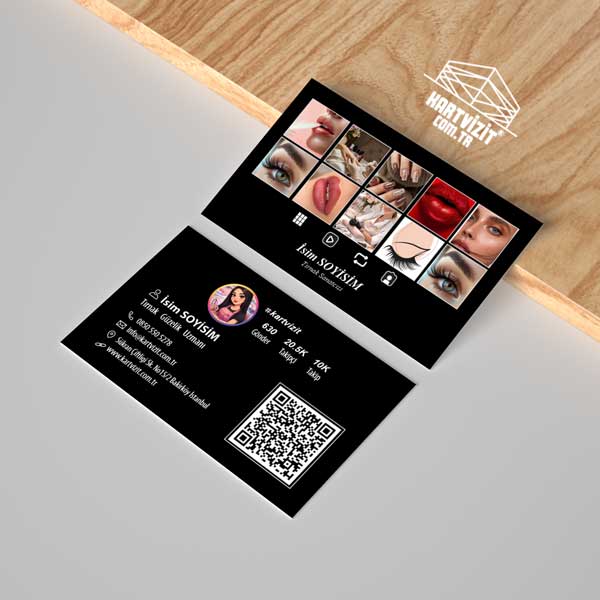 Instagram ve QR Kod Pro Make-up Artist Kartvizit