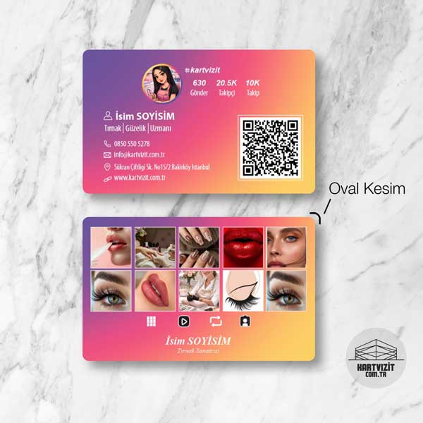 Instagram Desen Profesyonel Makyaj Sanatçısı Kartvizit