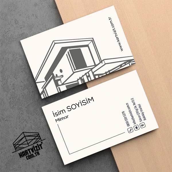Mimarlar İçin Profesyonel Bina İllüstrasyonlu Kartvizit