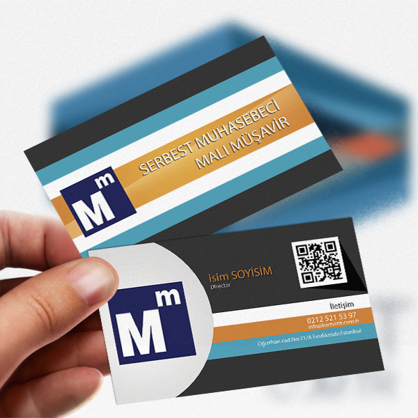 Muhasebe Kartvizit Mavi Çizgili