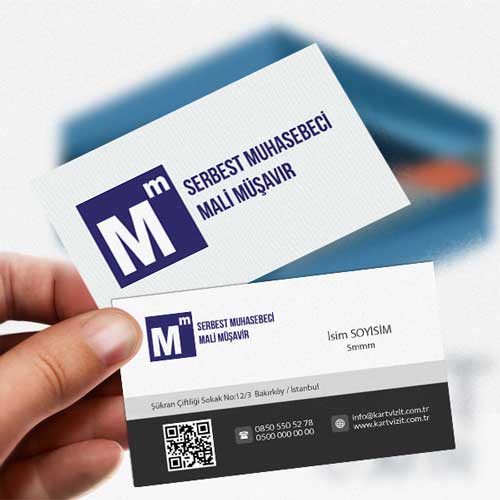 Muhasebe Kartvizit Mavi Çizgili