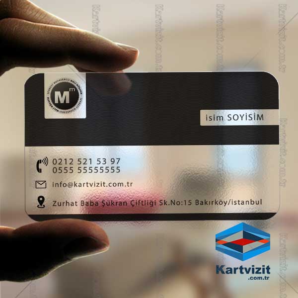 Mali Müşavir Şeffaf Kartvizit Siyah