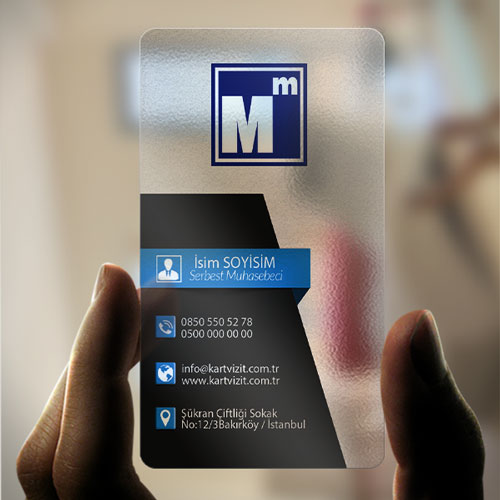 Renkli Baskılı Şeffaf Mali Müşavir Kartvizit Modelleri