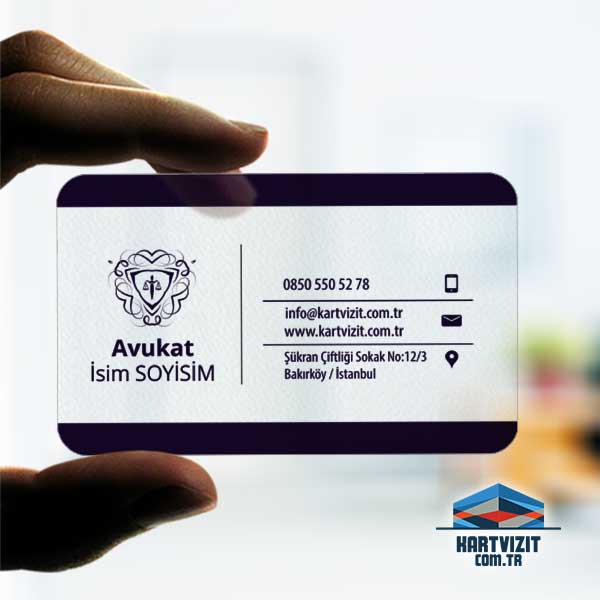 klasik modern şeffaf kartvizit avukat 
