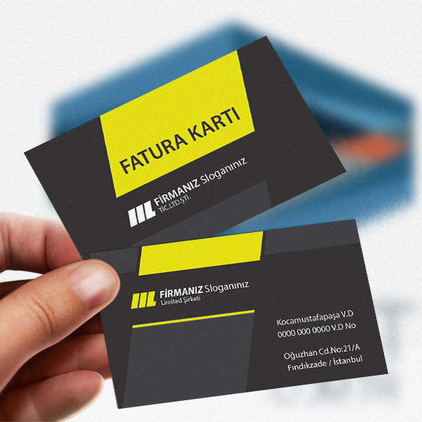 Sarı Siyah Fatura Kartı Tasarımı
