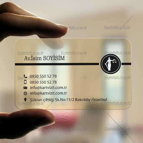 Avukat Şeffaf Kartvizit Siyah Kırmızı