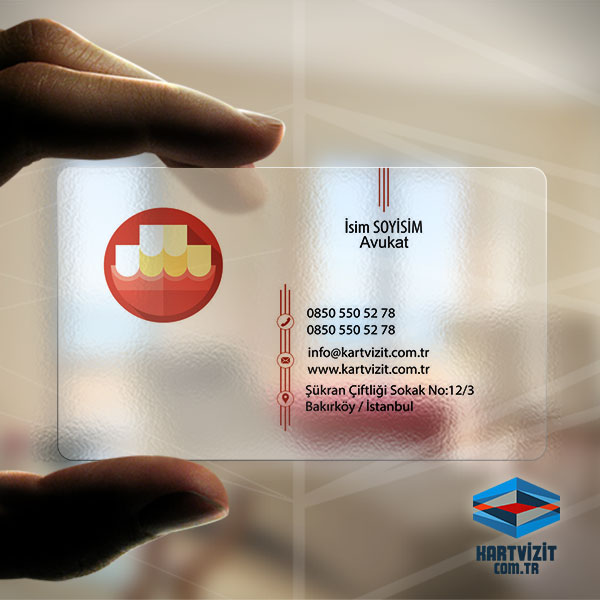 Şeffaf Kartvizit Diş Hekimi Turuncu Model