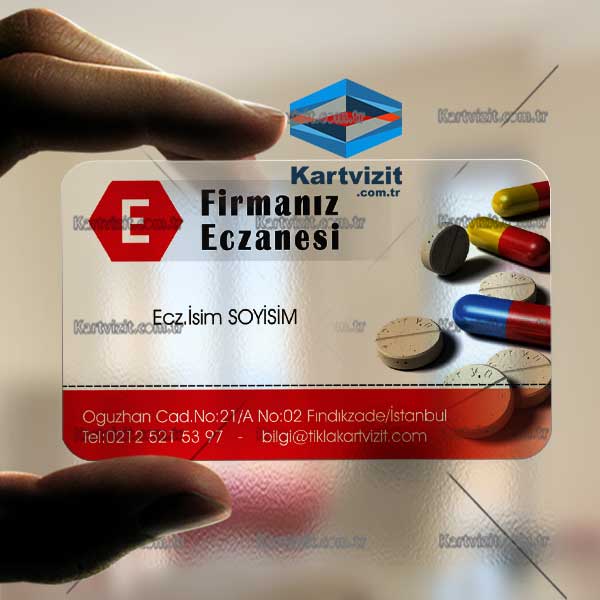 Şeffaf Eczane Kartvizit İlaçlar