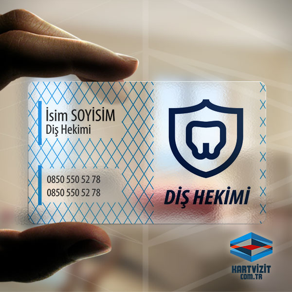 Şeffaf Kartvizit Diş Doktoru Lacivert