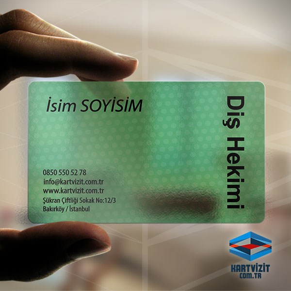 Şeffaf Kartvizit Diş Hekimi Yeşil