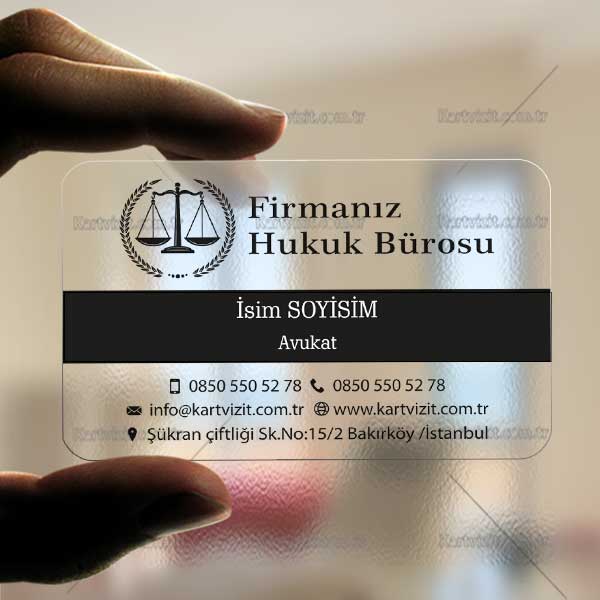 Avukat Şeffaf Kartvizit Siyah Mermer 