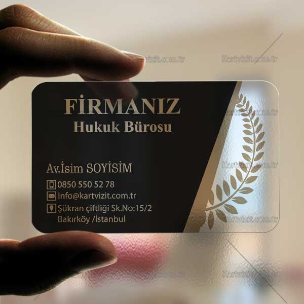 Avukat Şeffaf Kartvizit Retro