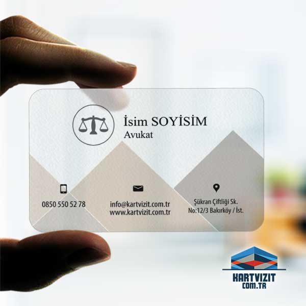 Avukat Şeffaf kartvizit Desenli 