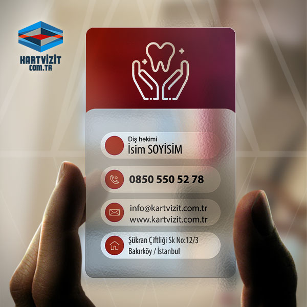 Şeffaf Kartvizit Diş Hekimi Yeni Minimal