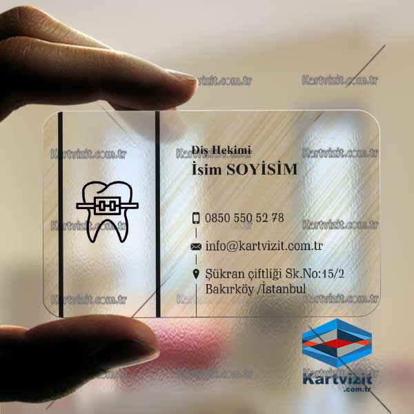 Şeffaf Kartvizit Diş Hekimi PVC